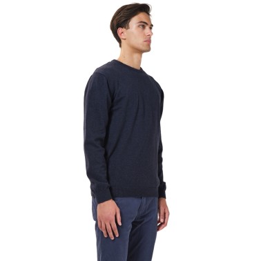BASEHIT COTTON KNITTED SWEATER 182.BM70.91-NAVY ML Blue