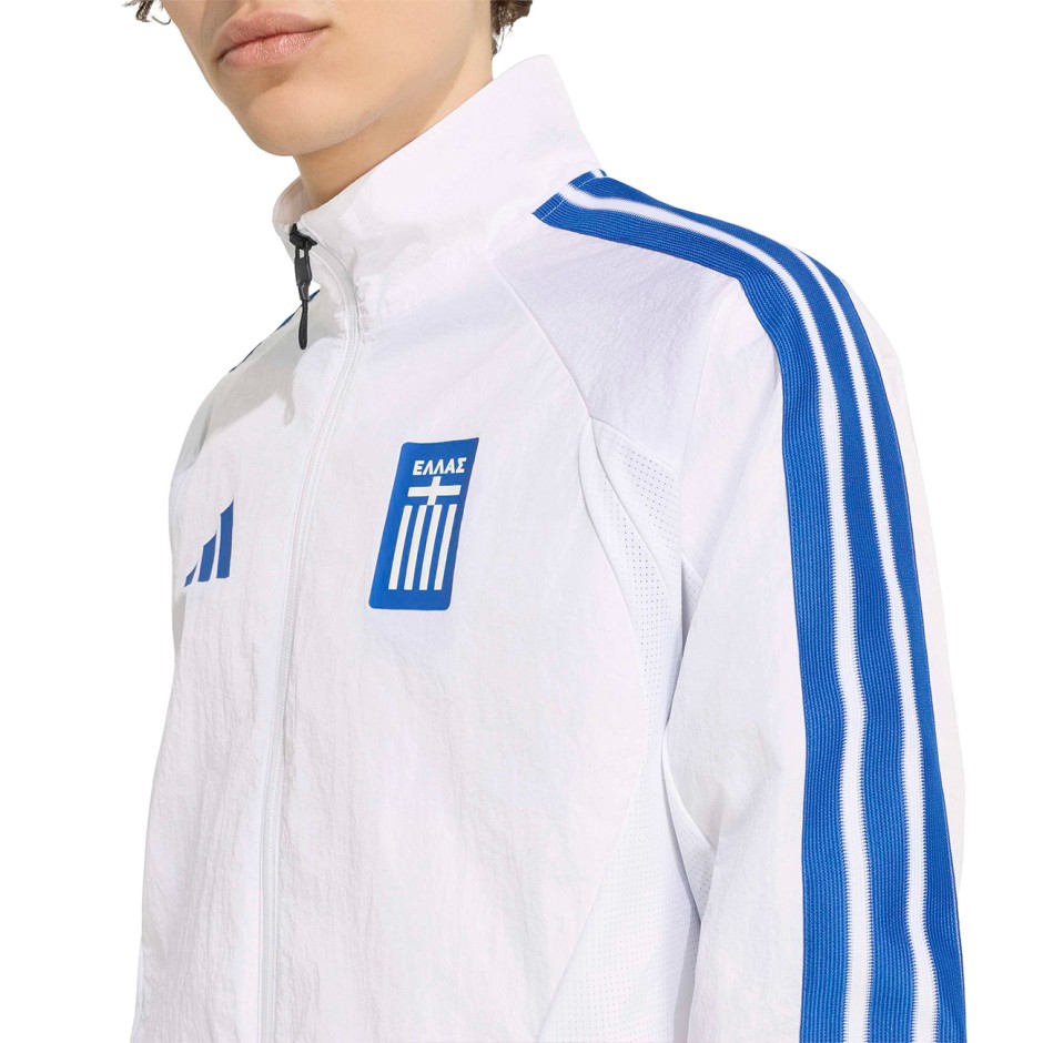 Men's Football Track Top White - adidas Originals Greece Home Anthem