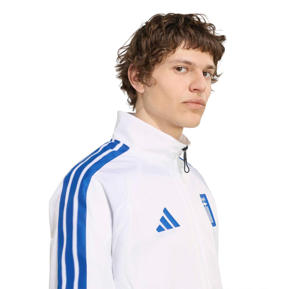 Men's Football Track Top White - adidas Originals Greece Home Anthem