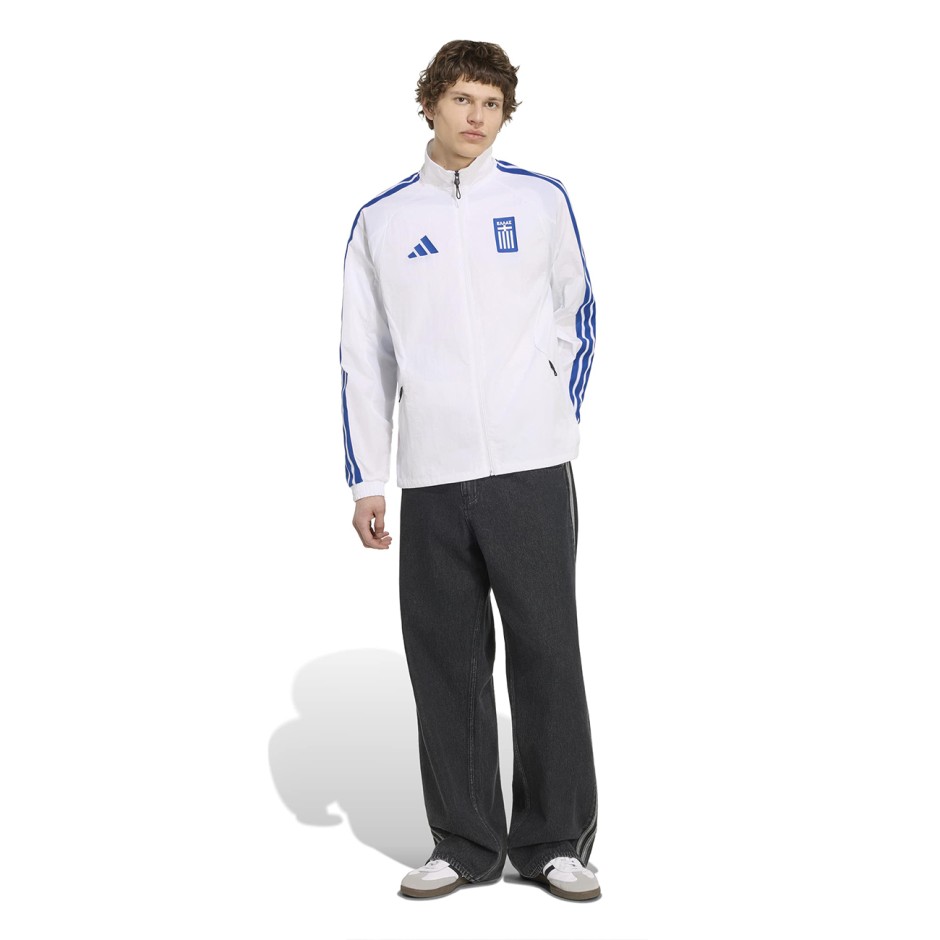Men's Football Track Top White - adidas Originals Greece Home Anthem