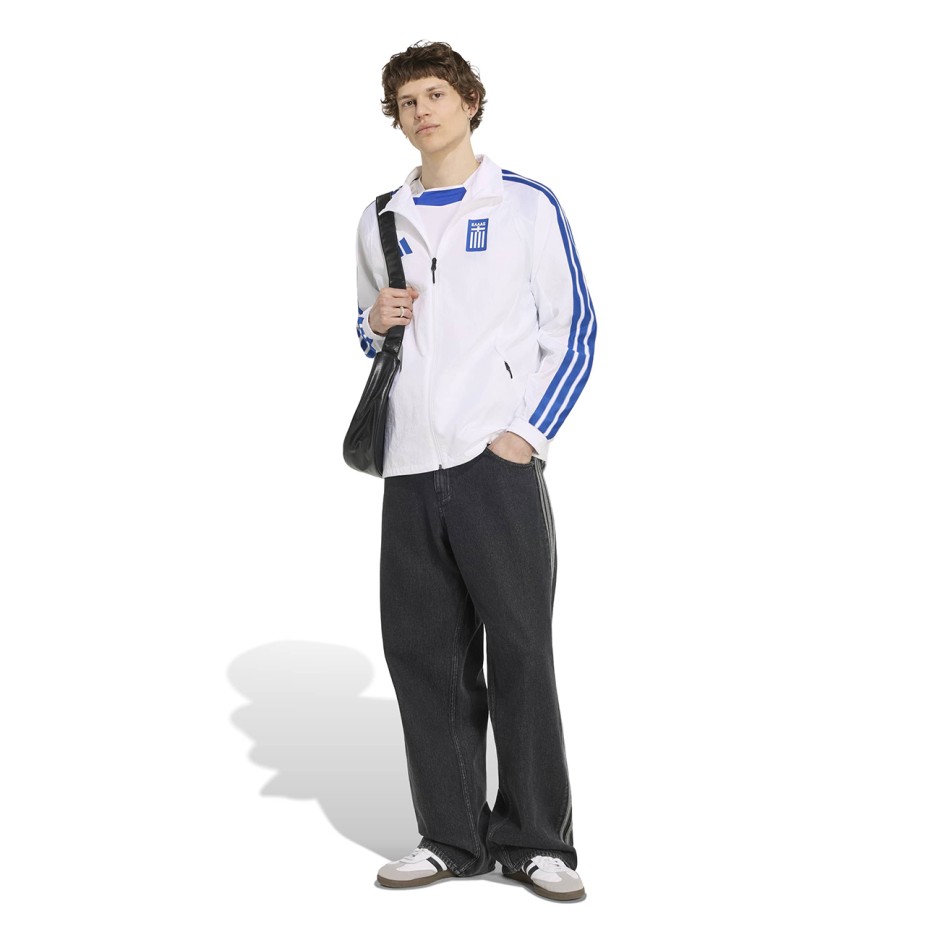 Men's Football Track Top White - adidas Originals Greece Home Anthem