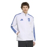 Ανδρική Ζακέτα Ποδοσφαίρου Λευκή - adidas Performance Greece Home Anthem Εικόνα 