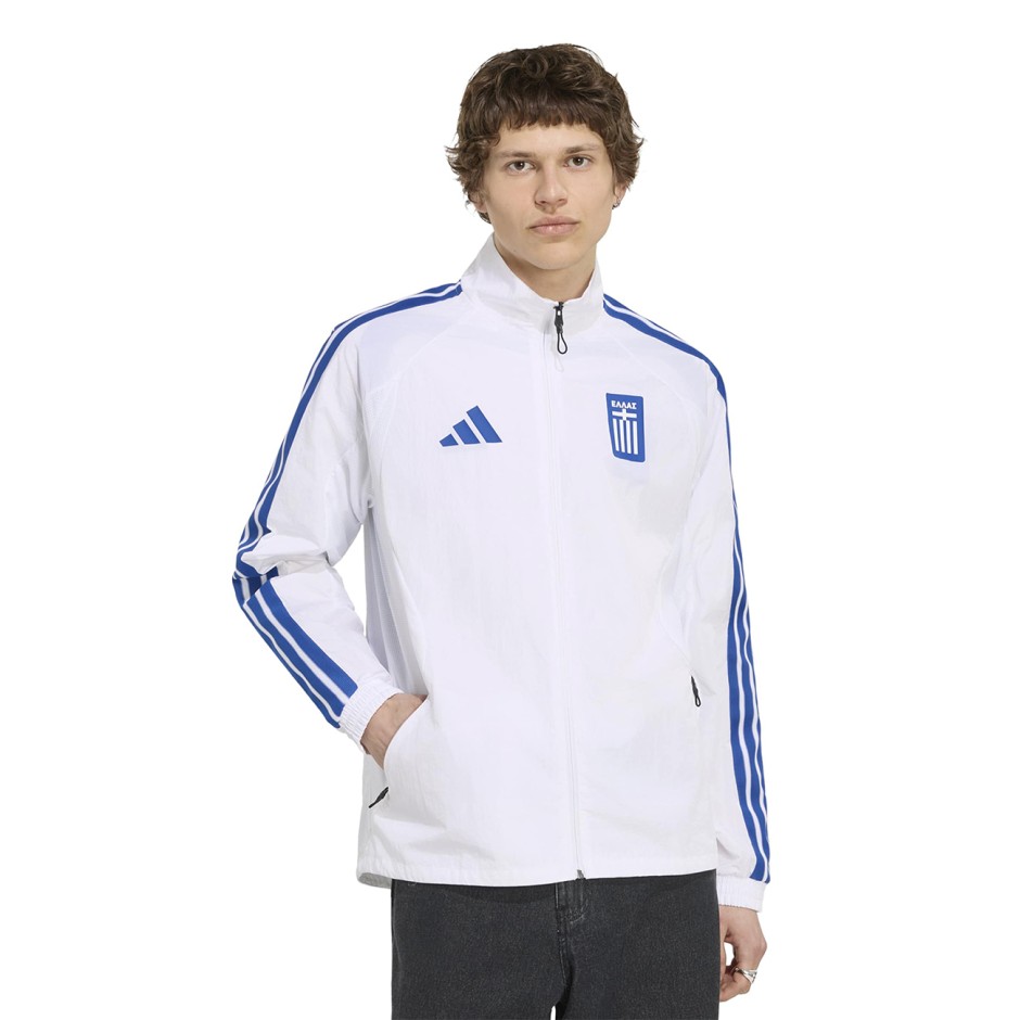 Ανδρική Ζακέτα Ποδοσφαίρου Λευκή - adidas Performance Greece Home Anthem