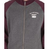 BASEHIT ZIPPER HOODIE 182.BM21.34-D.GREY ML/WINE Ανθρακί