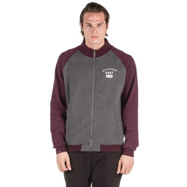 BASEHIT ZIPPER HOODIE 182.BM21.34-D.GREY ML/WINE Ανθρακί