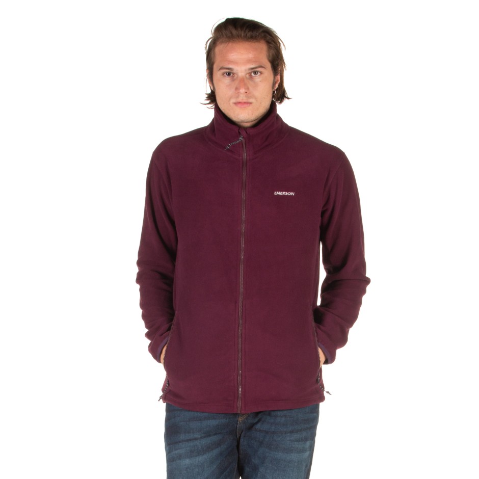 EMERSON ZIP-UP FLEECE JACKET 192.EM29.107A-WINE Βordeaux