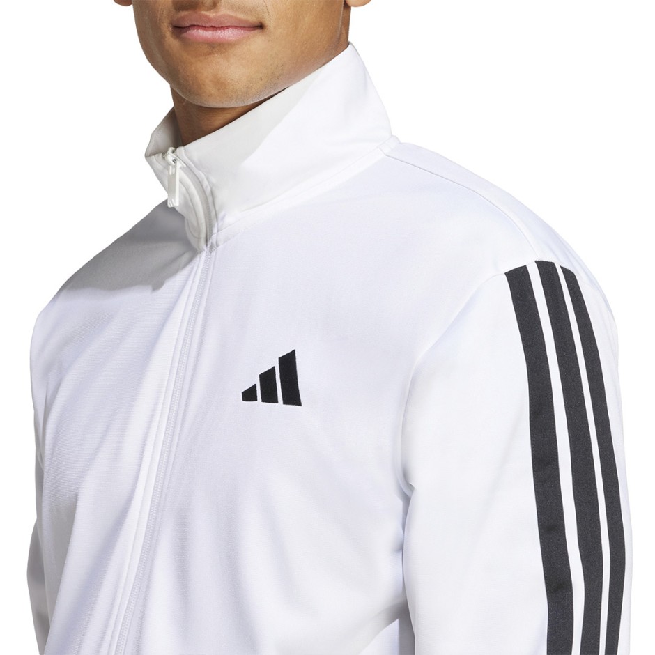 Ανδρική Ζακέτα Λευκή - adidas Sportswear 3-Stripes Essentials Tricot 