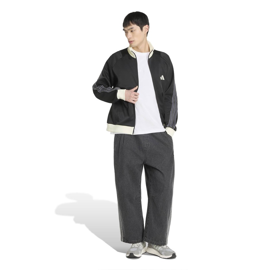 Men's Track Top Black - adidas Sportswear Stadium Regular Fit Pique
