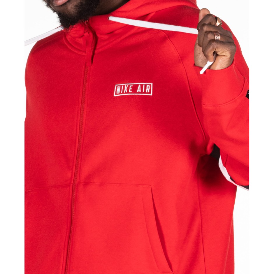 NIKE AIR MEN'S FULL-ZIP FLEECE HOODIE BV5149-657 Red