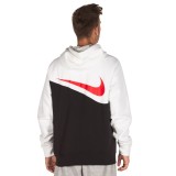 NIKE SPORTSWEAR SWOOSH MEN'S FULL-ZIP HOODIE BV5237-011 Λευκό-Μαυρο