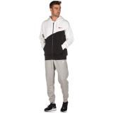 NIKE SPORTSWEAR SWOOSH MEN'S FULL-ZIP HOODIE BV5237-011 White-Black Image 2