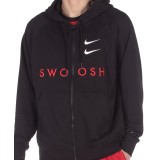 NIKE SPORTSWEAR SWOOSH MEN'S FULL-ZIP FRENCH TERRY HOODIE CT7362-010 Black Image 1