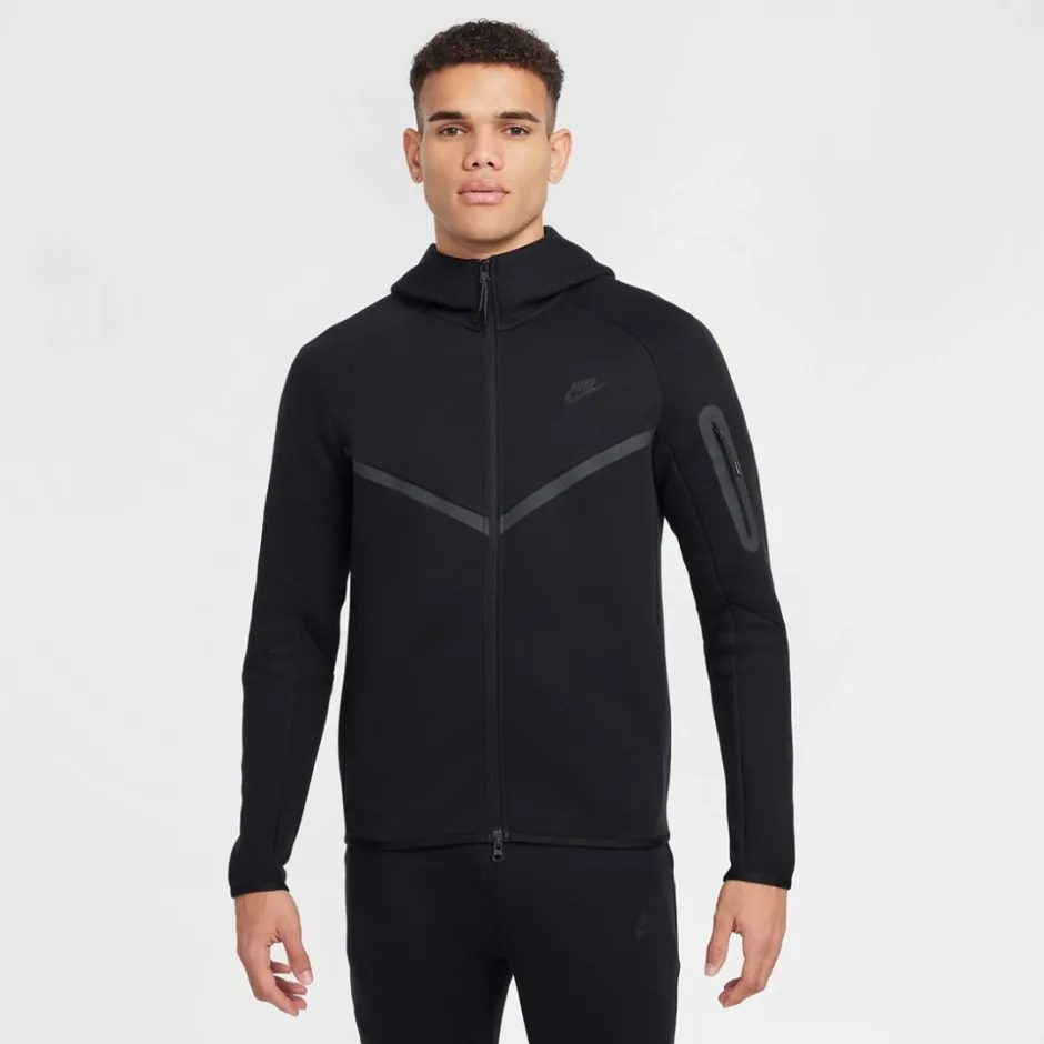 NIKE M NK TCH FLC FZ WR HOODIE HV0949-010 Black