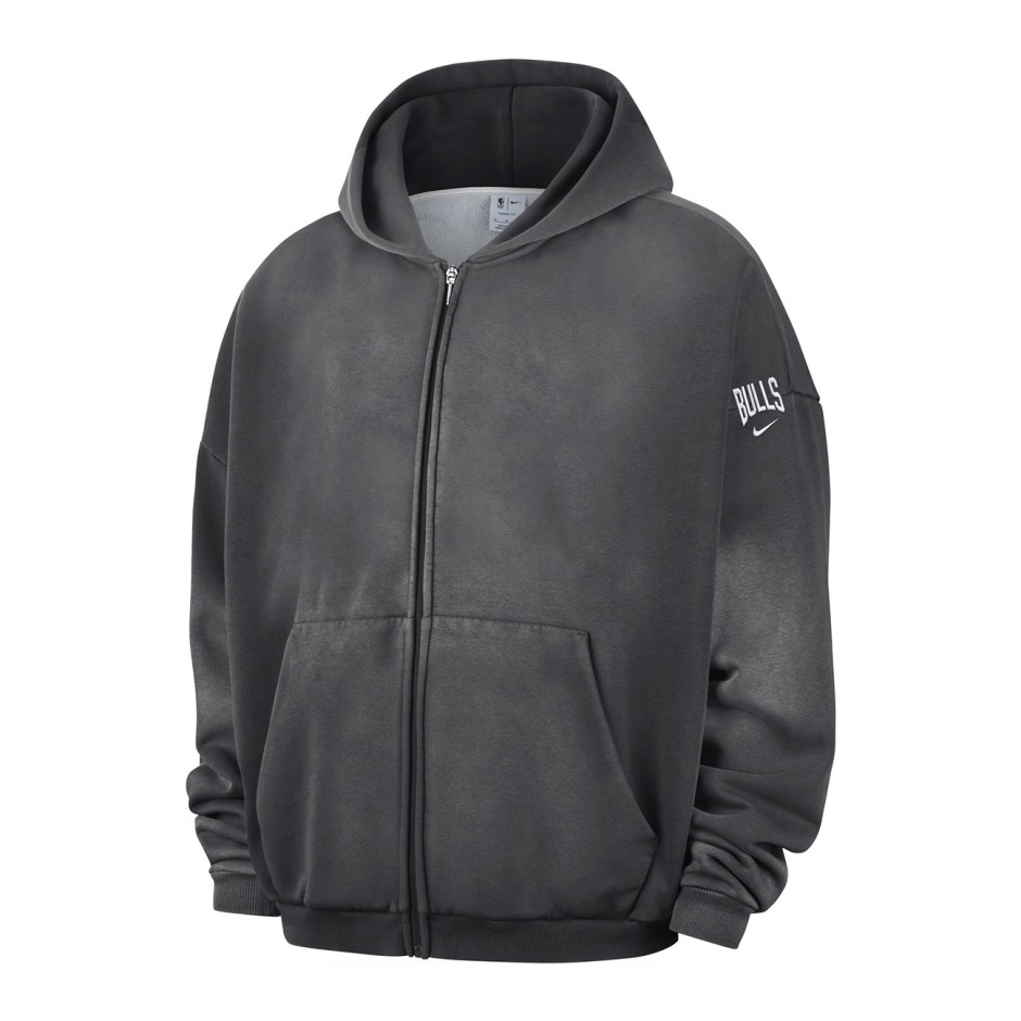 Men's NBA Full-Zip Hoodie Coal - Nike Chicago Bulls Standard Issue