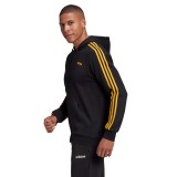 adidas Performance ESSENTIALS 3-STRIPES FLEECE HOODIE GD5232 Black Image 4