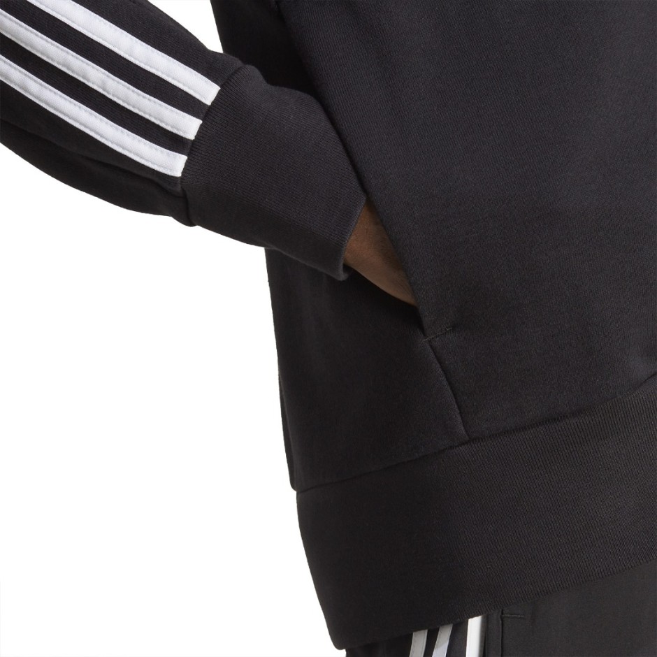adidas Sportswear 3-STRIPES FRENCH TERRY FULL-ZIP HOODIE Μαύρο