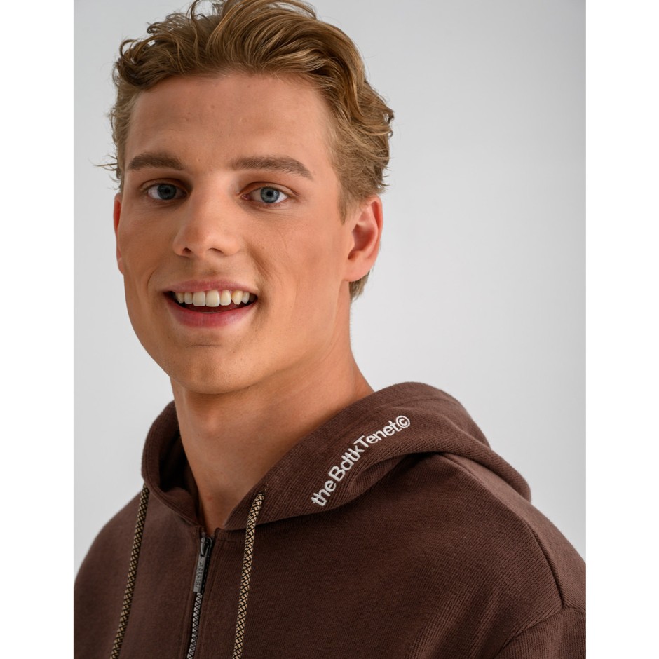 Men's Full-Zip Hoodie Brown - Bodytalk 