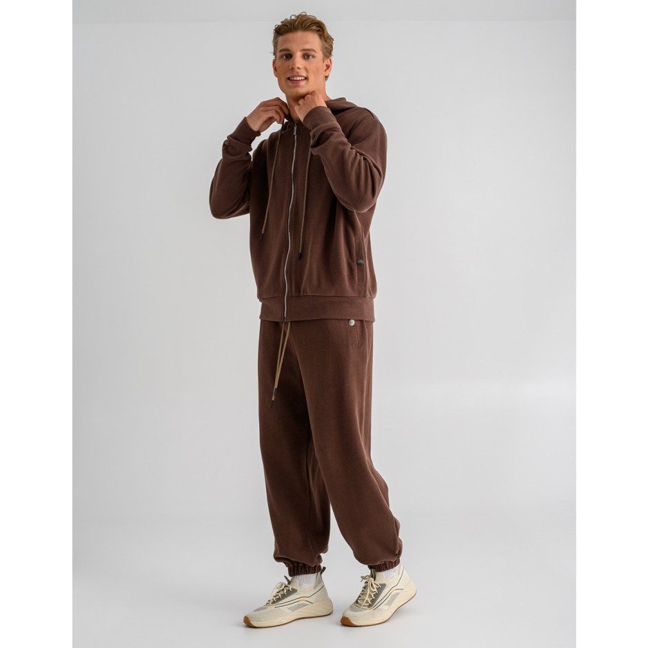 Men's Full-Zip Hoodie Brown - Bodytalk 