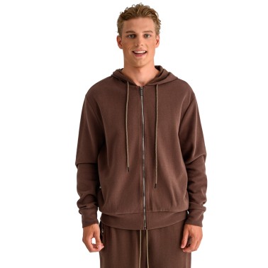 Men's Full-Zip Hoodie Brown - Bodytalk 