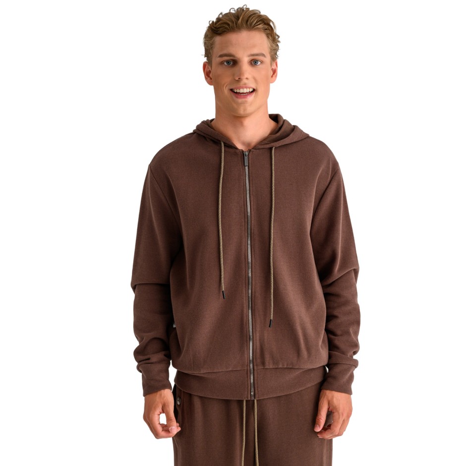 Men's Full-Zip Hoodie Brown - Bodytalk 
