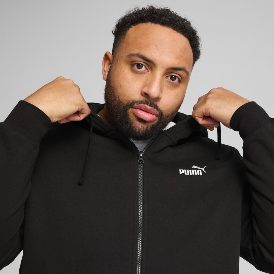 PUMA ESS NO. 1 LOGO FULL-ZIP HOODIE FL 682586-01 Black