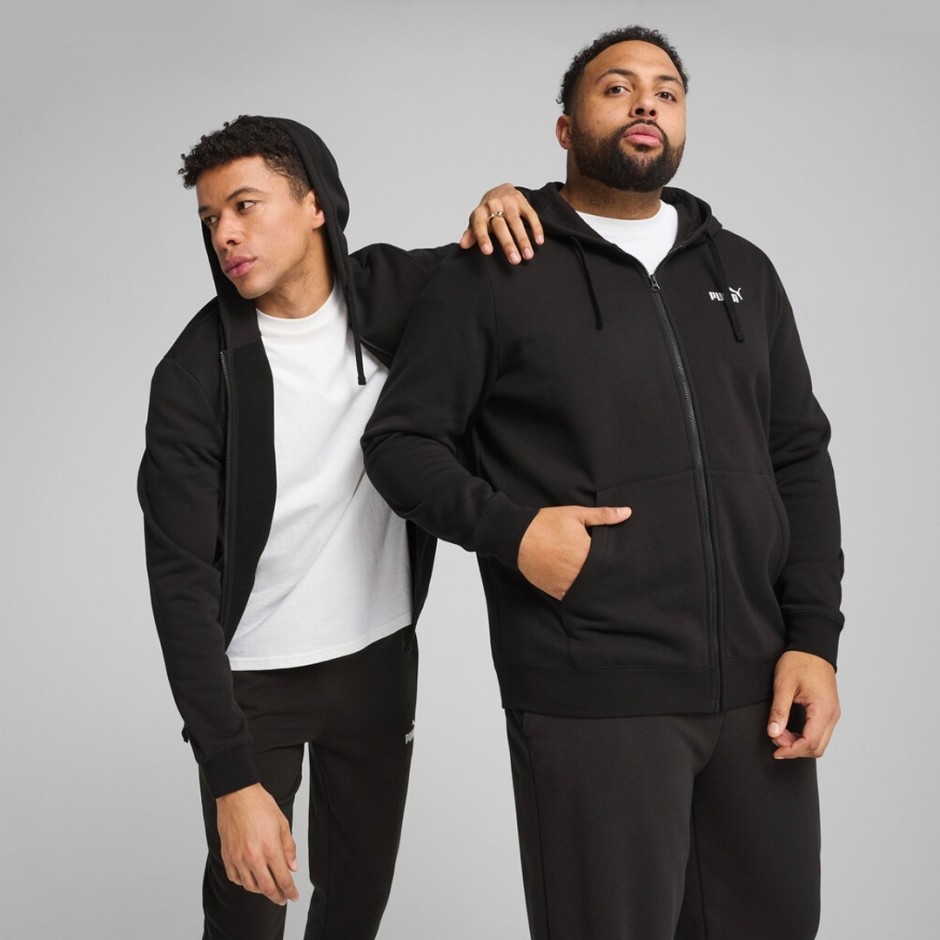 PUMA ESS NO. 1 LOGO FULL-ZIP HOODIE FL 682586-01 Black