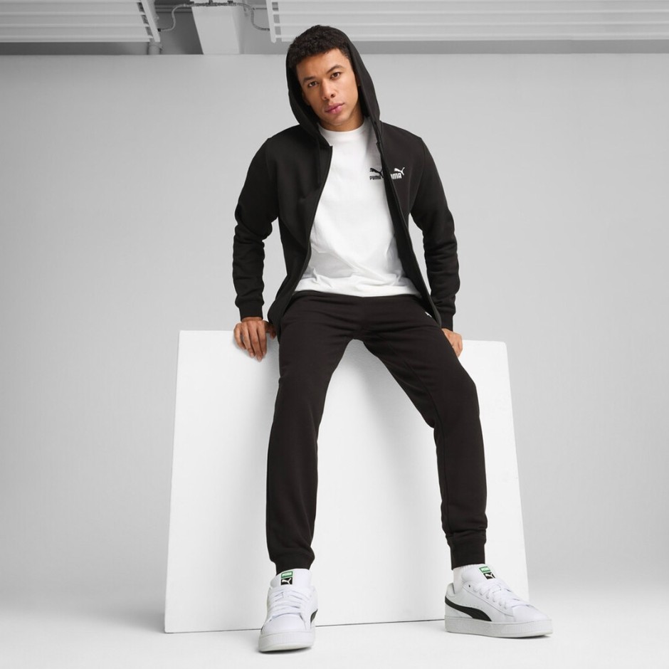 PUMA ESS NO. 1 LOGO FULL-ZIP HOODIE FL 682586-01 Black