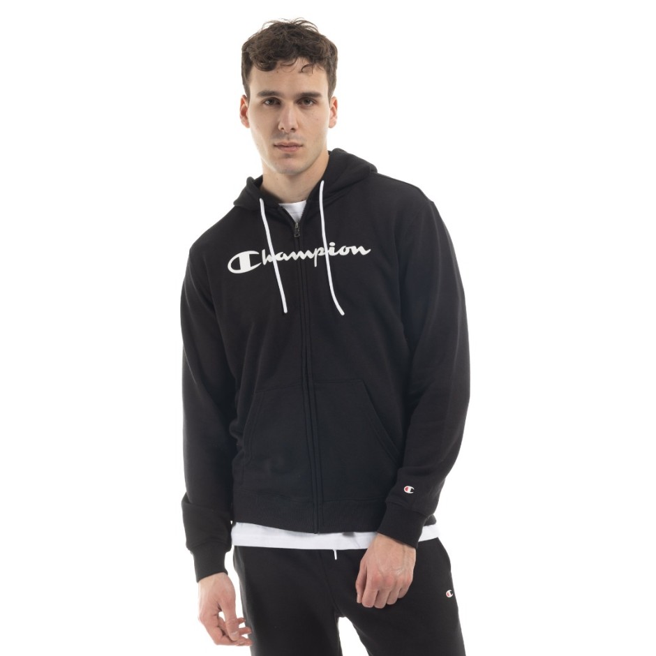 CHAMPION HOODED FULL ZIP SWEATSHIRT 218530-KK001 Black