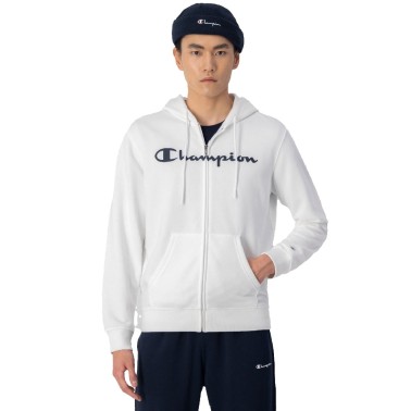 CHAMPION HOODED FULL ZIP SWEATSHIRT Λευκό
