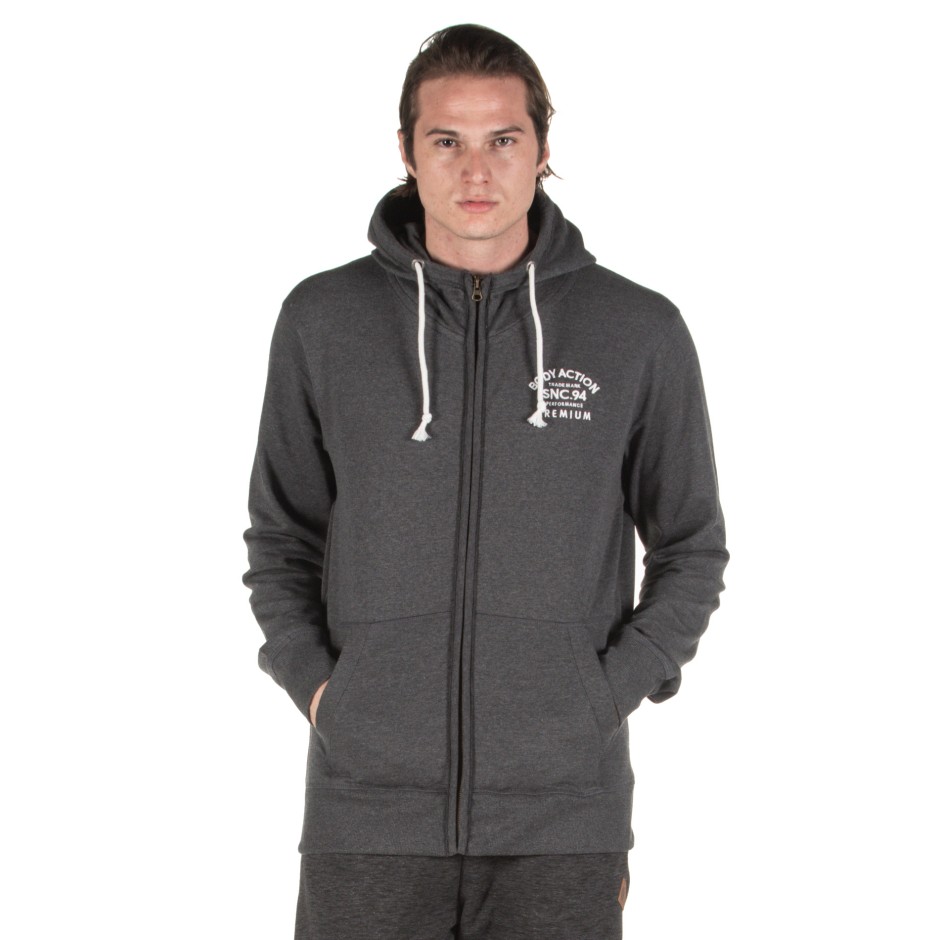 BODY ACTION FLEECE FULL-ZIP SWEATSHIRT 073915-01-03E Γκρί