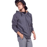 BODY ACTION FUR LINED ZIP HOODIE 073918-01-03E Ανθρακί Εικόνα 1