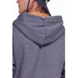 BODY ACTION FUR LINED ZIP HOODIE 073918-01-03E Ανθρακί Εικόνα 3