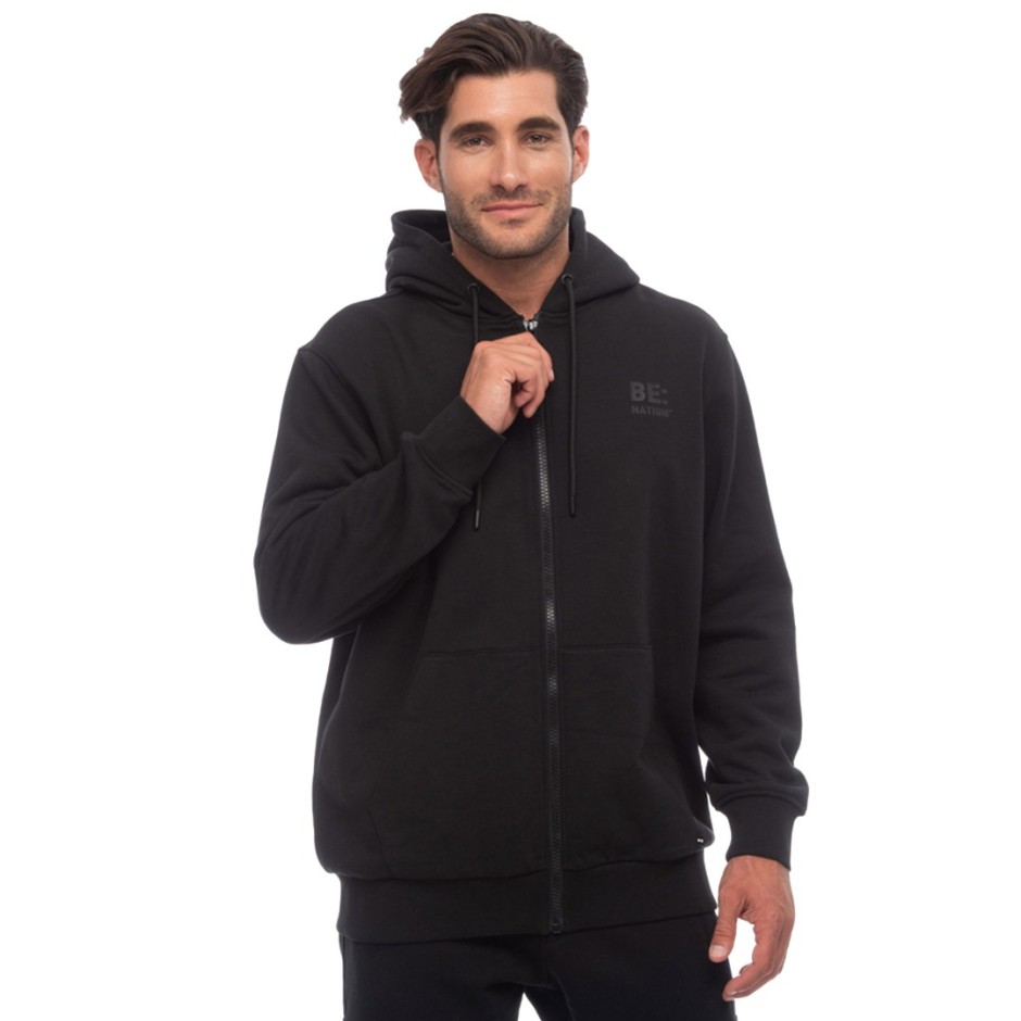 BE:NATION LOGO FULL ZIP HOODIE 07302301-01 Black