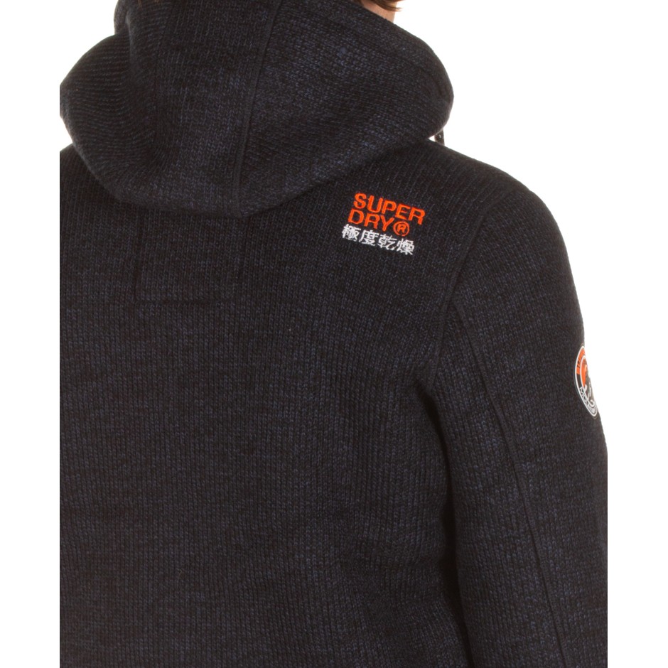 SUPERDRY BONDED KNIT ZIP HOODIE M2000001A-R6B Blue - Zakcret.gr