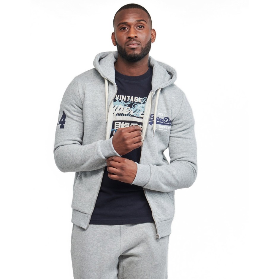 SUPERDRY VINTAGE VL CLASSIC ZIPHOOD M2012427A-ZUC Grey