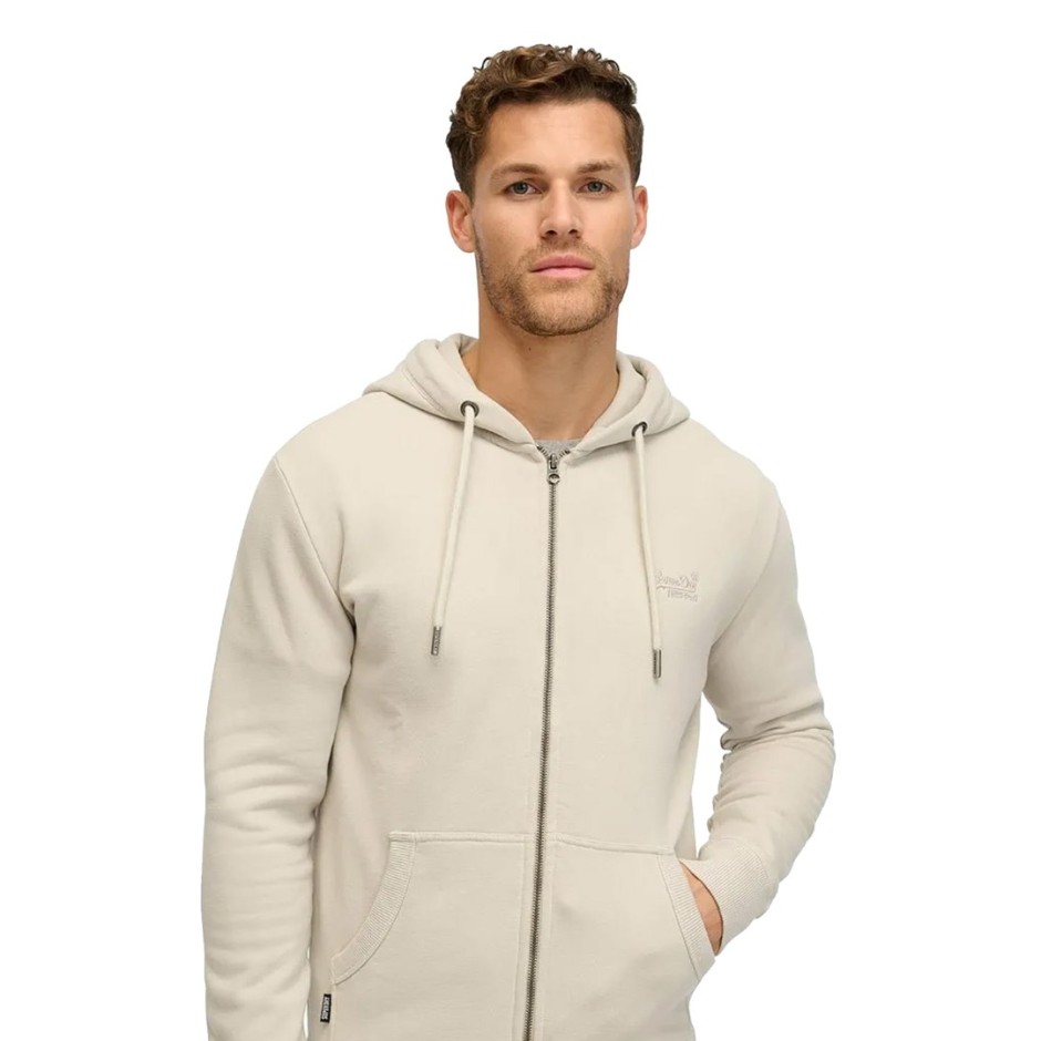 SUPERDRY OVIN ESSENTIAL LOGO ZIP HOODIE M2013116D-1LC Beige