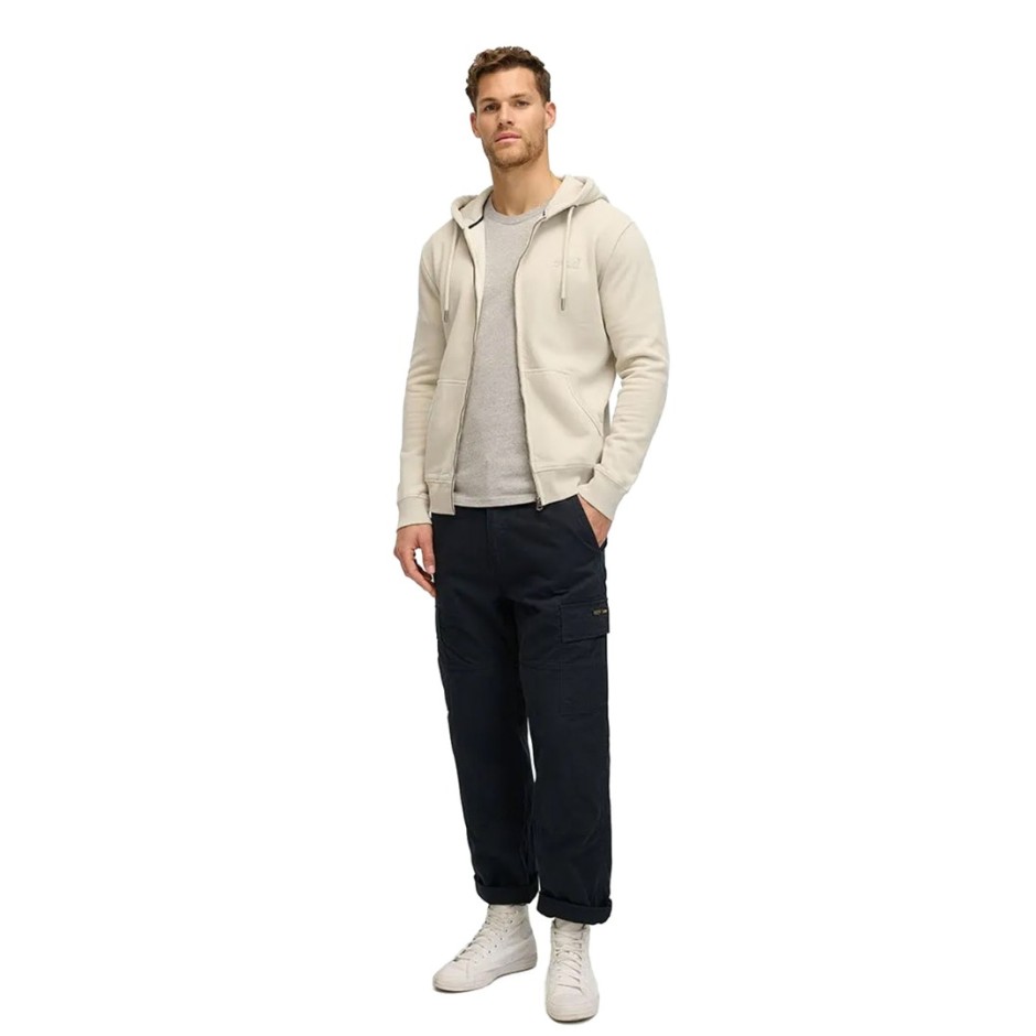 SUPERDRY OVIN ESSENTIAL LOGO ZIP HOODIE M2013116D-1LC Beige