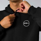 GSA SUPERCOTTON MENS BIG LOGO ZIP HOODIE FLEECE GA12503-BLACK Black Image 2
