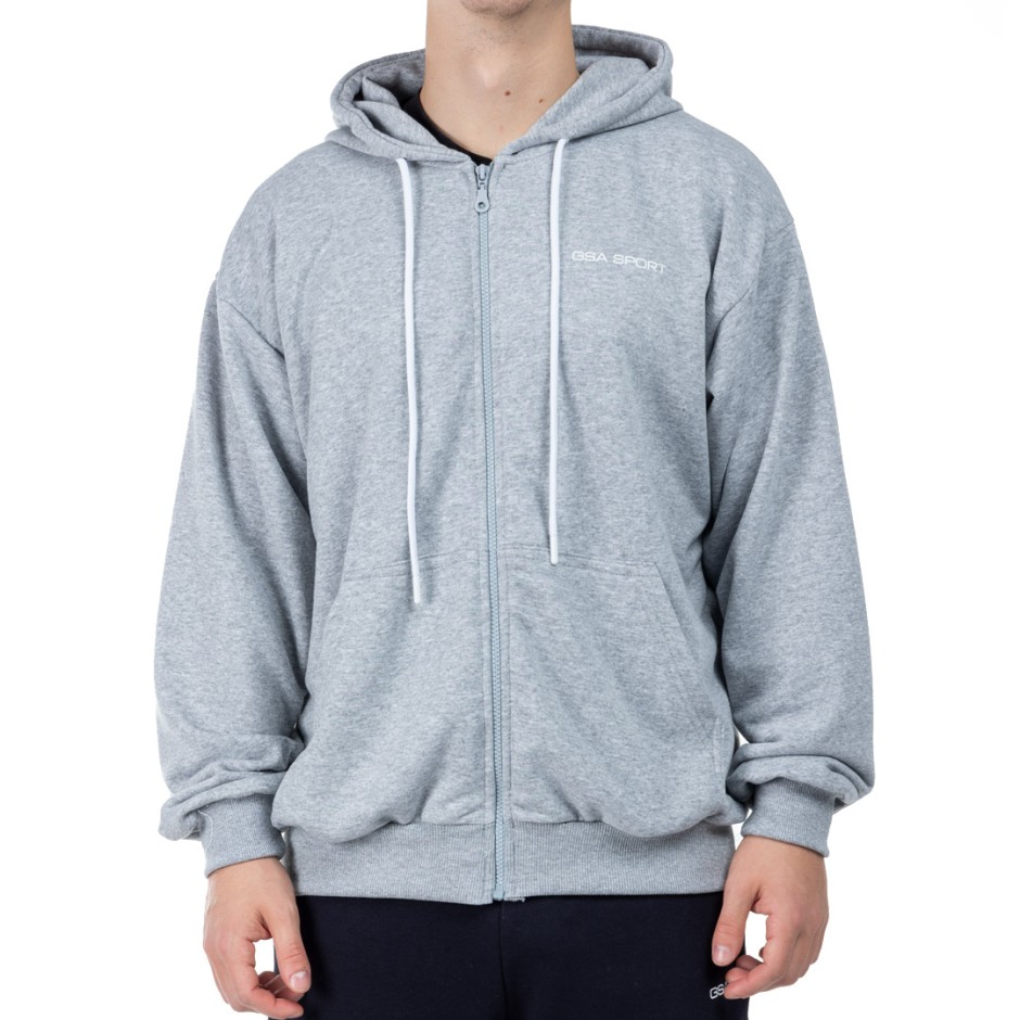 GSA SPORT HOODIE JACKET (BRUSHED) 28-1405-GREY MELANGE Grey
