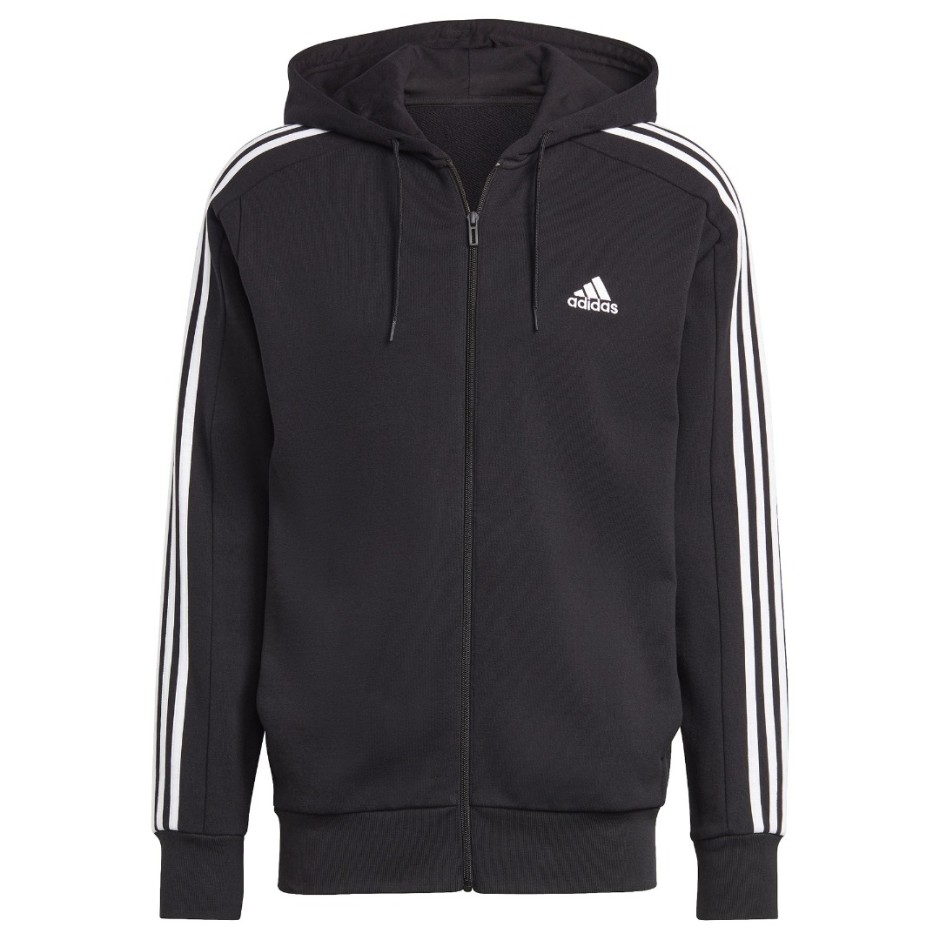 Ανδρική Ζακέτα Μαύρη - adidas Sportswear Essentials French Terry 3-Stripes