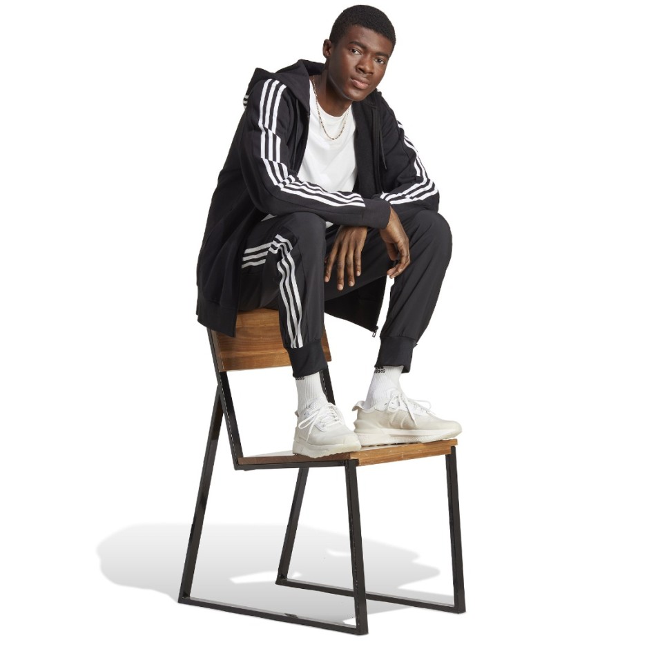Ανδρική Ζακέτα Μαύρη - adidas Sportswear Essentials French Terry 3-Stripes