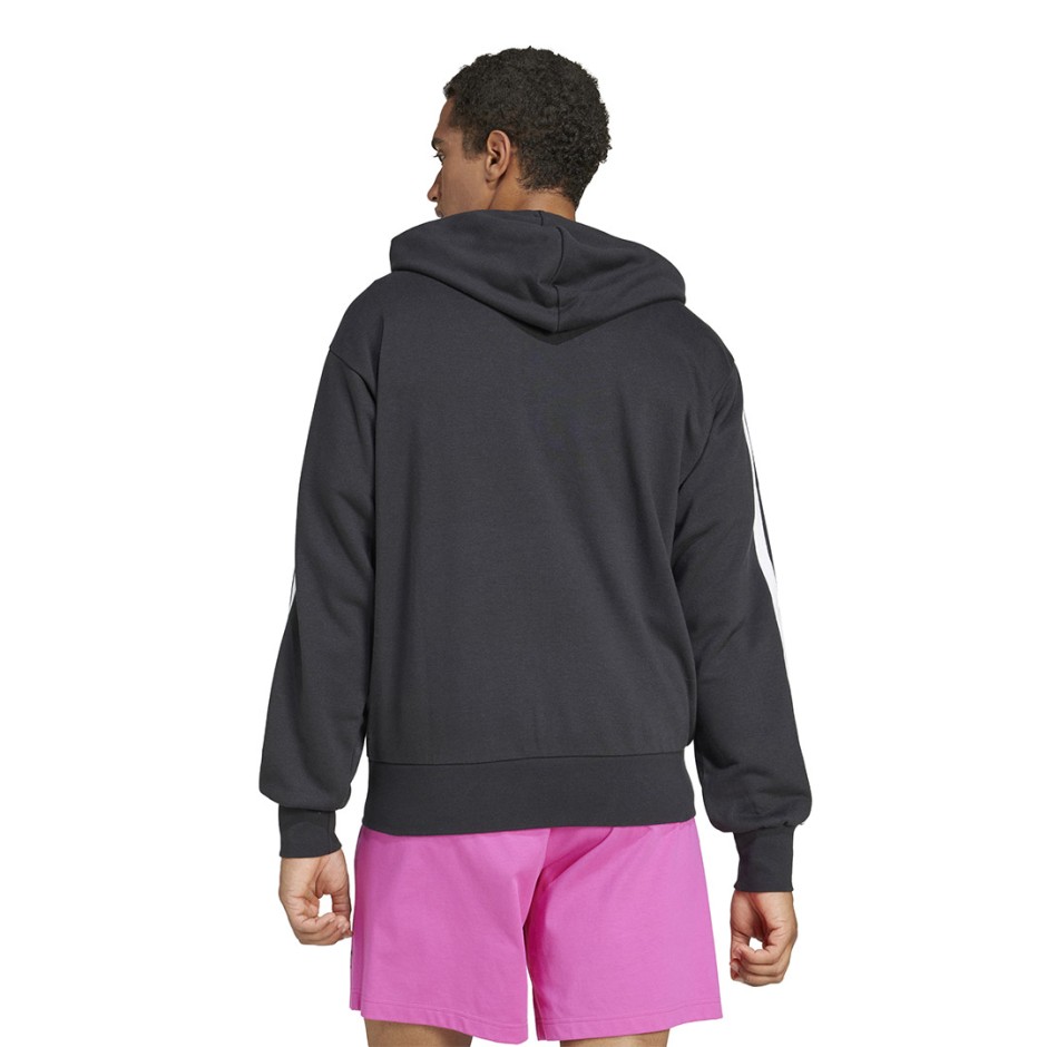 Ανδρική Ζακέτα Μαύρη - adidas Sportswear Essentials 3-Stripes French Terry