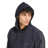 Men's Full-Zip Hoodie Black - adidas Sportswear Essentials 3-Stripes Fleece Image 1