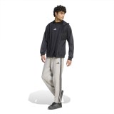 Men's Full-Zip Hoodie Black - adidas Sportswear Essentials 3-Stripes Fleece Image 3