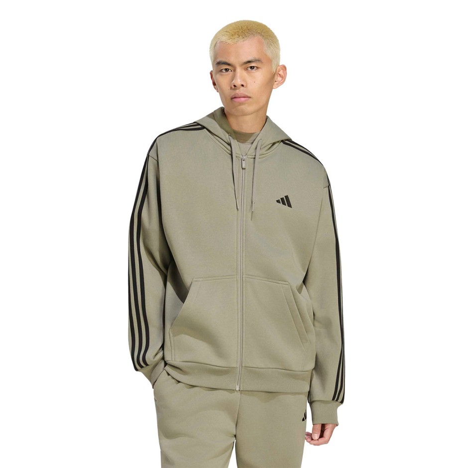 Ανδρική Ζακέτα Μπεζ - adidas Sportswear Essentials 3-Stripes Fleece