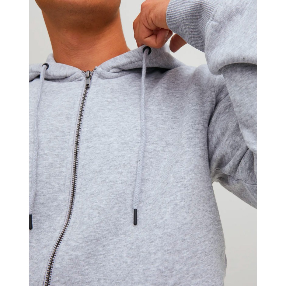 JACK & JONES JJEBRADLEY SWEAT ZIP HOOD NOOS 12249342-4385559 Grey