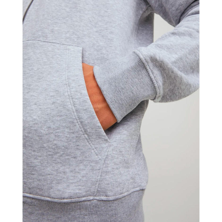 JACK & JONES JJEBRADLEY SWEAT ZIP HOOD NOOS 12249342-4385559 Grey