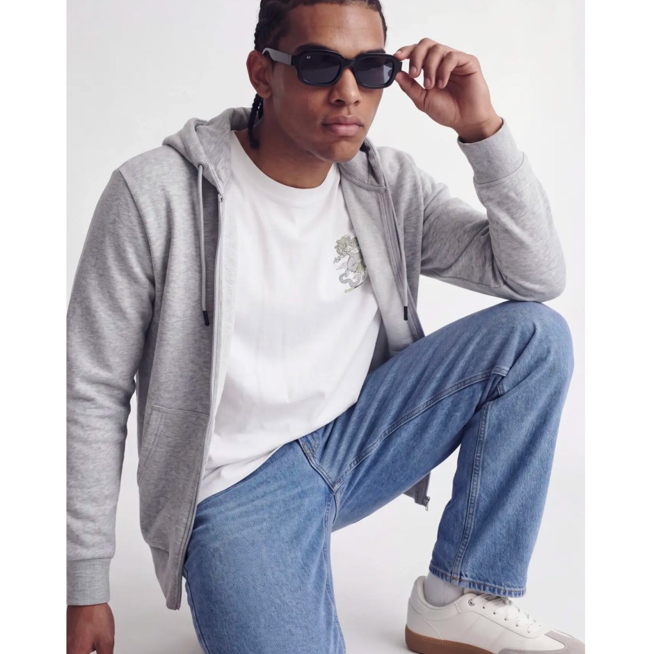 JACK & JONES JJEBRADLEY SWEAT ZIP HOOD NOOS 12249342-4385559 Grey