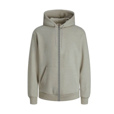 JJ REBEL JREBCREST SWEAT ZIP HOOD 12307284-LIGHT GREY MELANGE Grey