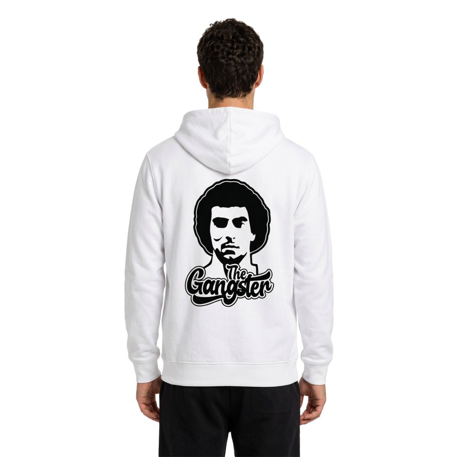 Men's Full-Zip Hoodie White - Nick Galis 'The Gangster'